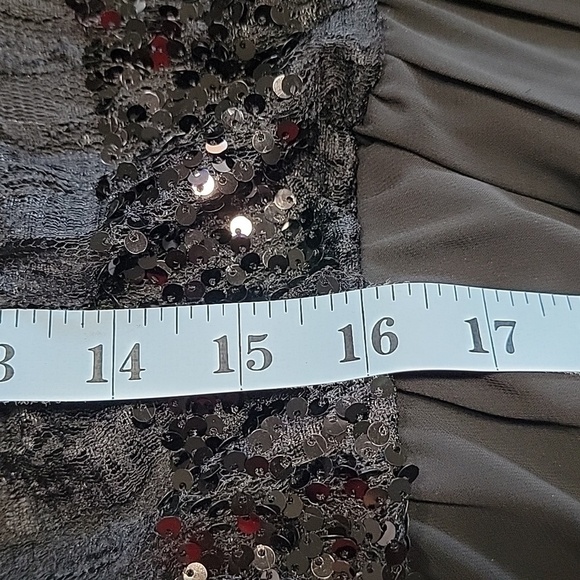 Bisou Bisou, Size 8 Sequin, Lace High Low Hem Cocktail Dress, Gently Used Cond. - Picture 13 of 16
